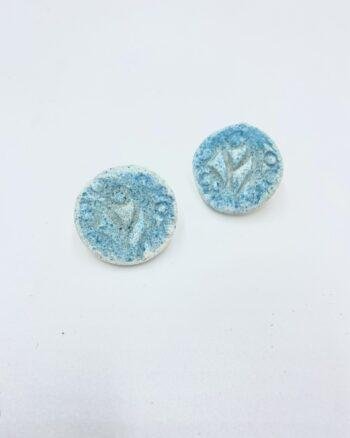Ceramic Earrings Blue White