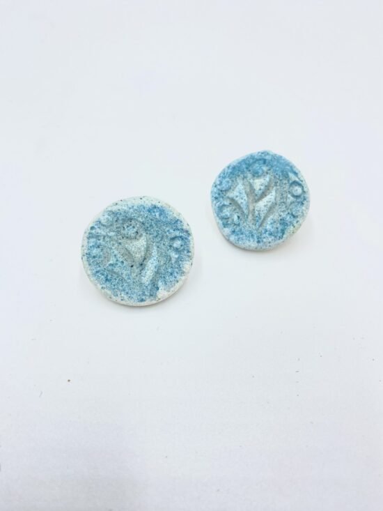 Ceramic Earrings Blue White
