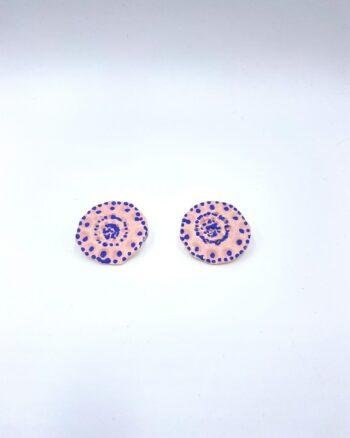 Ceramic Earrings Blue Pink