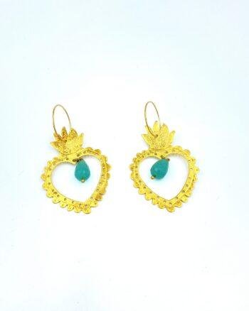 Blooming Heart gold plated Earrings