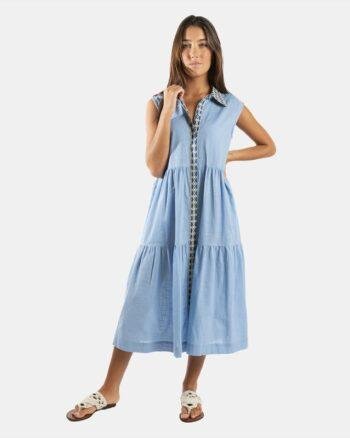 Blue Boho Maxi Dress