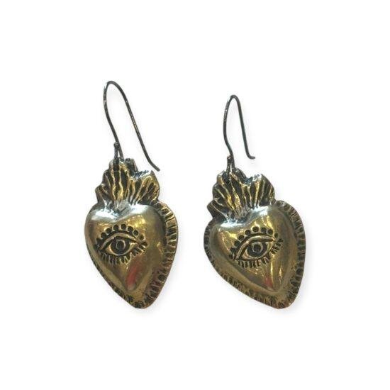 Engraved Heart Earrings