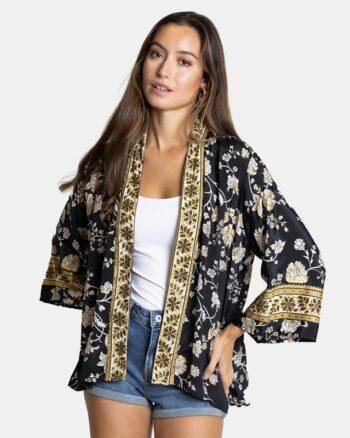 Black Short Kimono