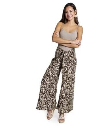 Leaf Print Palazzo Trousers
