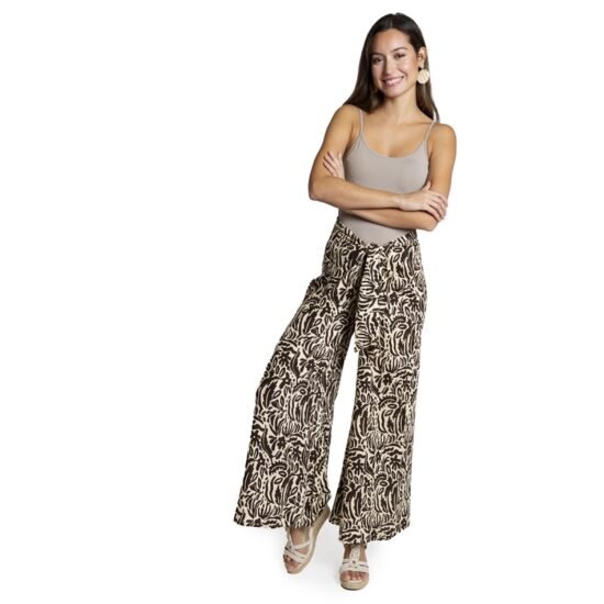 Leaf Print Palazzo Trousers