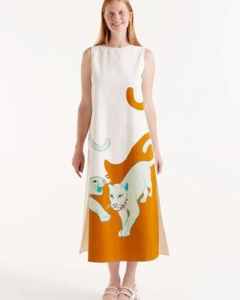 Jaguar print midi dress
