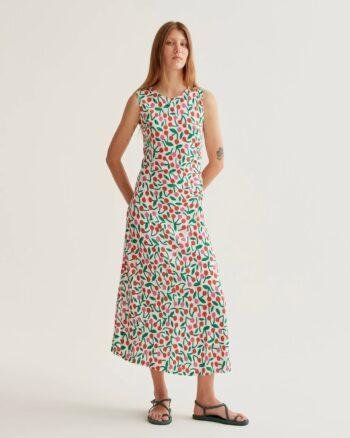 Compania Fantastica Long Dress – Burgundy Print