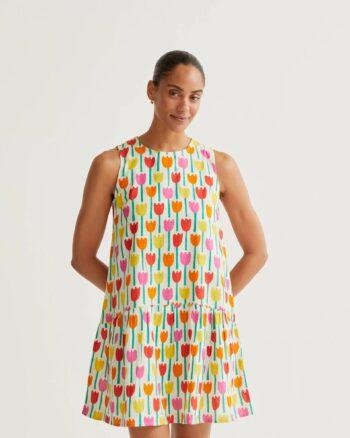 Compania Fantastica Short Dress – Tulip Print