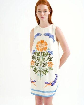 Compania Fantastica Short Dress – Palm & Mermaid Print