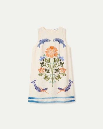 Compania Fantastica Short Dress – Palm & Mermaid Print