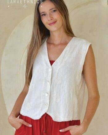 Home 29 Lara Ethnics Top Pauline Shiny Ivory