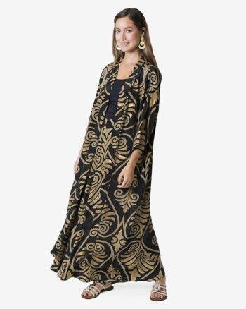 Block Print Open Kimono