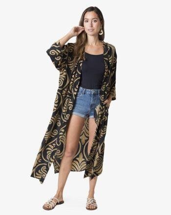Block Print Open Kimono