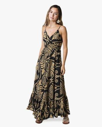black gold Maxi Dress