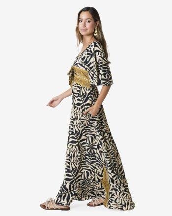 Block Print Maxi Dress