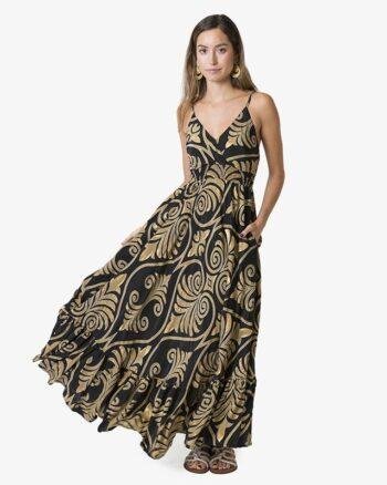 black gold Maxi Dress