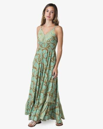 Block Print Earthy Maxi Dress
