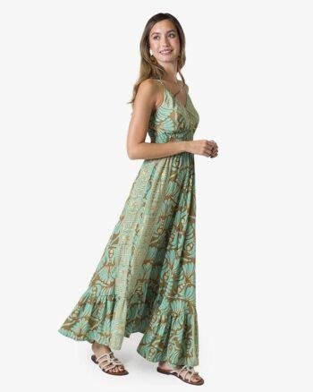 Block Print Earthy Maxi Dress
