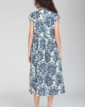 Colores Diane Dress – Tye Dye Flowers Blue