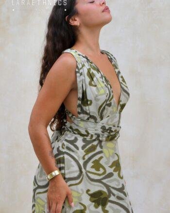 Lara Ethnics Long Dress Juliette Aztec Khaki
