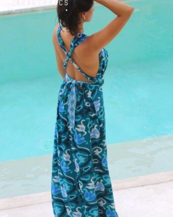Lara Ethnics Long Dress Juliette Aztec Turquoise