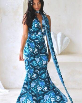 Lara Ethnics Long Dress Juliette Aztec Turquoise