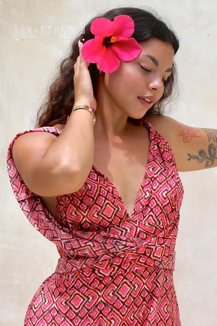 Lara Ethnics Long Dress Juliette Mexico Pink 3 Lara Ethnics Long Dress Juliette Mexico Pink - Image 3